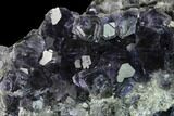 Purple Cuboctahedral Fluorite Crystals on Quartz - China #146956-2
